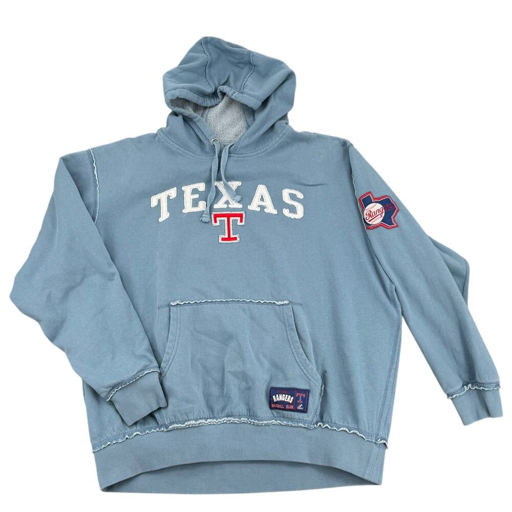 Texas Rangers Cooperstown Collection Hoodie Blue Size Vintage MLB Baseball